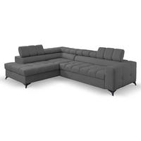 ECKSOFA Andrea L-Form mit verstellbaren Kopfstützen Schlaffunktion Bettkasten 267 cm links dunkelgrau - Dunkelgrau, Kunststoff (106/267cm) - Margaret Hadas24