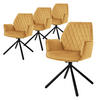 DREHSTUHL Samt Senf 4er Set - Gelb, Metall (63/90/57cm) - ML-DESIGN