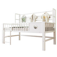 KINDEREINZELBETTEN aus Metall 90x200 cm in Weiß mit Stauraum - Weiß, Metall (90/200cm) - Modfu