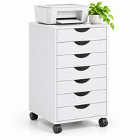 ROLLCONTAINER Industrial-Weiß 7 Schubladen - Weiß, Holzwerkstoff/Kunststoff (45/69/40cm) - Relaxdays