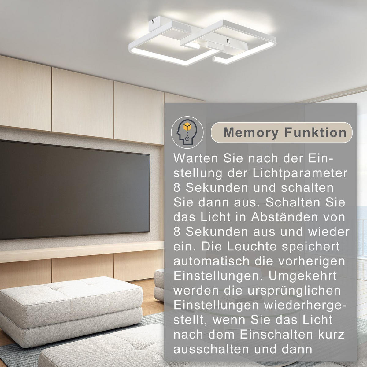 LED-DECKENLEUCHTE Eisengraf 37/5/42 cm - Weiß, Metall (42/37/5cm) - ZMH