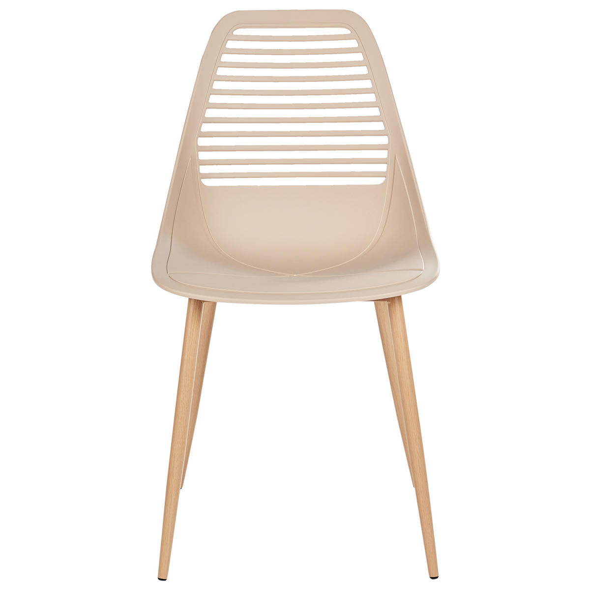 ESSZIMMERSTUHL 4er-Set Beige Montello - Beige/Braun, Kunststoff (46/84/54cm) - Beliani