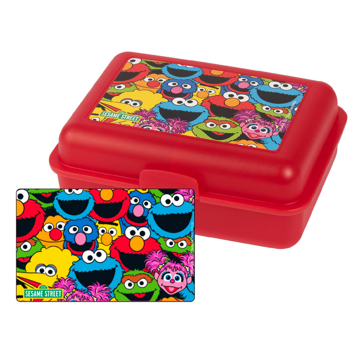 BROTDOSE Sesamstraße Alle Freunde Rot 17,5 x 12,8 x 6,9 cm - Rot, Kunststoff (17.5/6.9/12.8cm) - United Labels