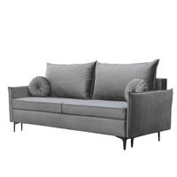 SCHLAFSOFA LEA, Sofa mit Schlaffunktion und Bettkasten, Farbe: Grau, Veloursstoff - Grau, Textil (215/96/94cm) - Sepro Meble