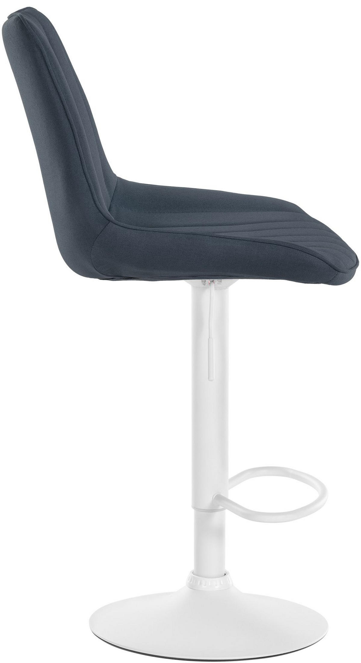 BARHOCKER RIO Dunkelgrau Stoff Weiß - Dunkelgrau, Textil/Metall (49.5/91/50cm) - DELUKE