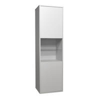 VITRINE Erna 51x45x182 Kreidegrau matt Lack - Hellgrau, Holzwerkstoff (51/182/45cm) - 58aufmkessel