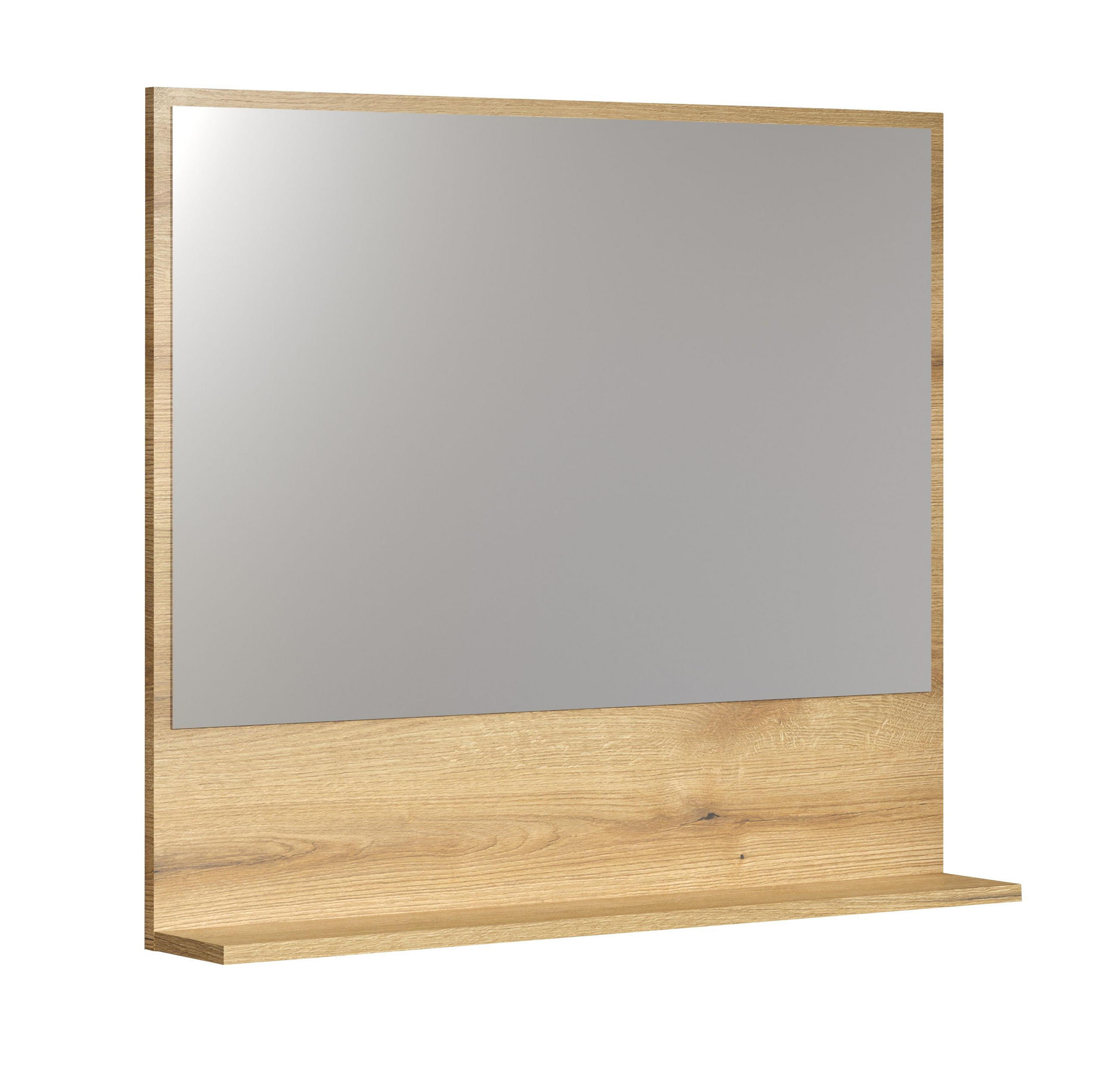 WANDSPIEGEL PureBliss Eiche Dekor - Eichefarben, Holzwerkstoff (80/74/14cm) - Trendteam