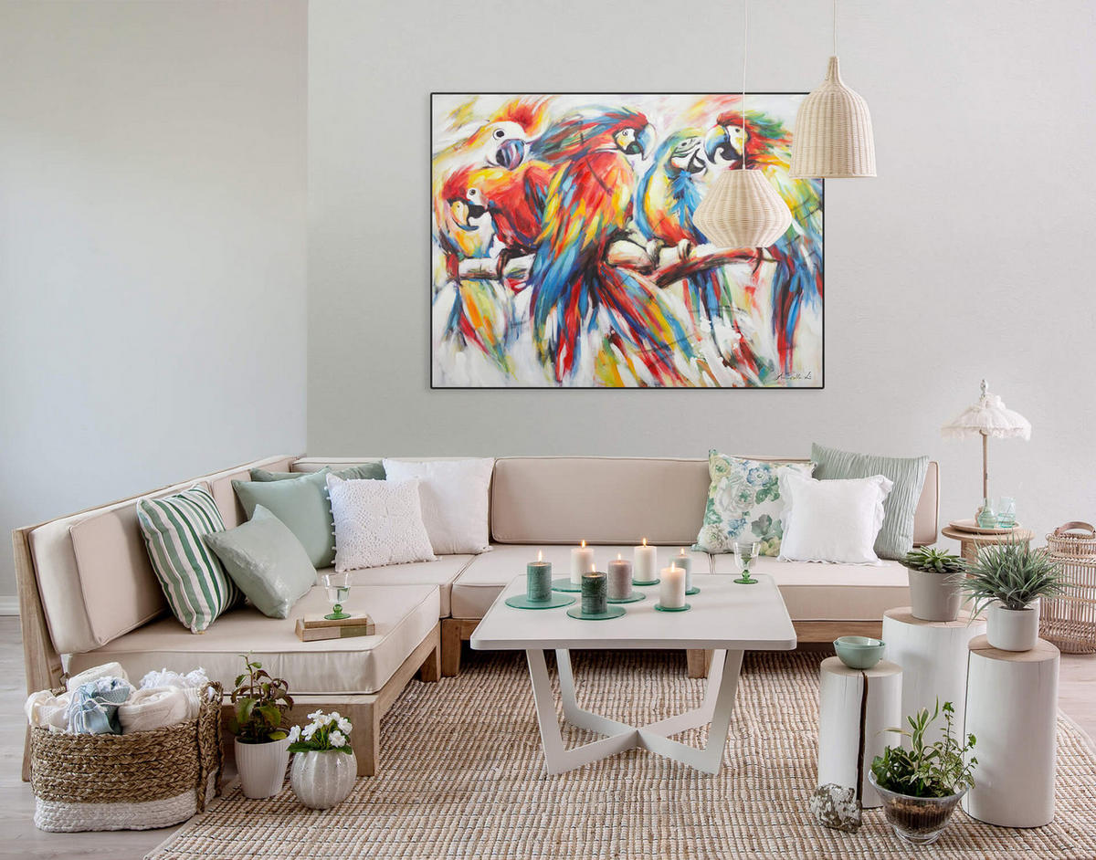 RUČNE MAĽOVANÝ AKRYLOVÝ OBRAZ 100/75 cm, viacfarebný, figurálny motív - viacfarebná, drevo/textil (100/75cm) - KUNSTLOFT