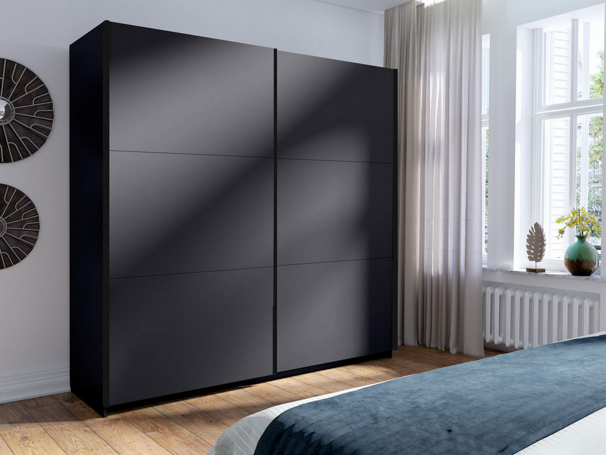 SCHWEBETÜRENSCHRANK Arsala graphitgrau 200 cm / 62 cm / 207 cm - Graphitfarben/Grau, Holz/Holzwerkstoff (201/207/62cm) - Feldmann-Wohnen