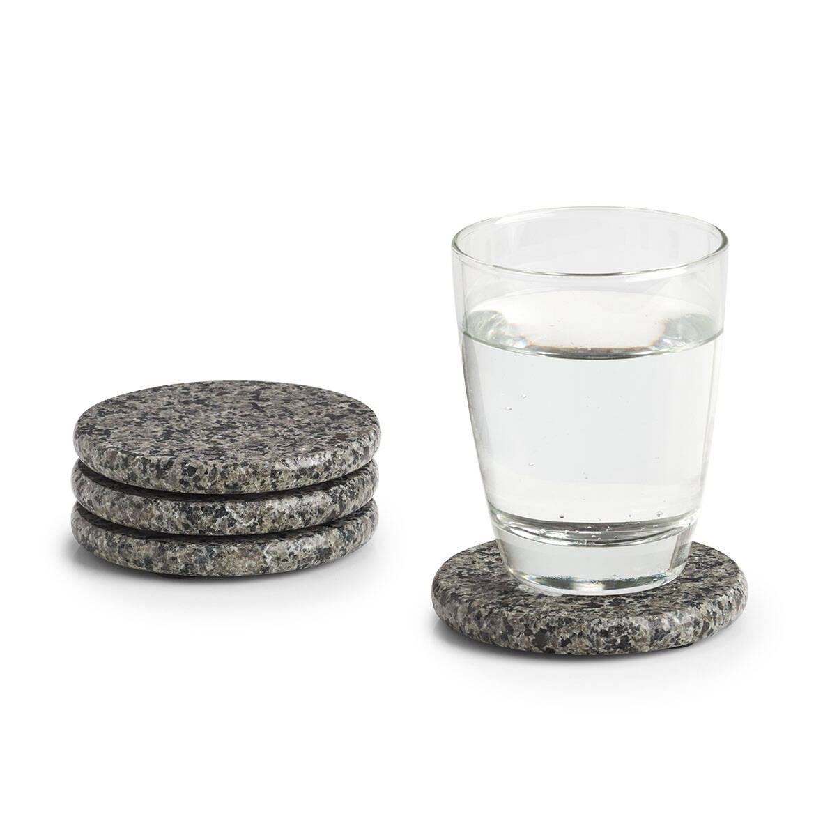 UNTERSETZER Granit Ø 10,5 cm 4er-Set - Grau, Stein (10.5/10.5cm) - ZELLER