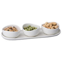DIPSCHALEN Set MILANO 4tlg. - Weiß, Keramik (33/12/7cm) - Mulex