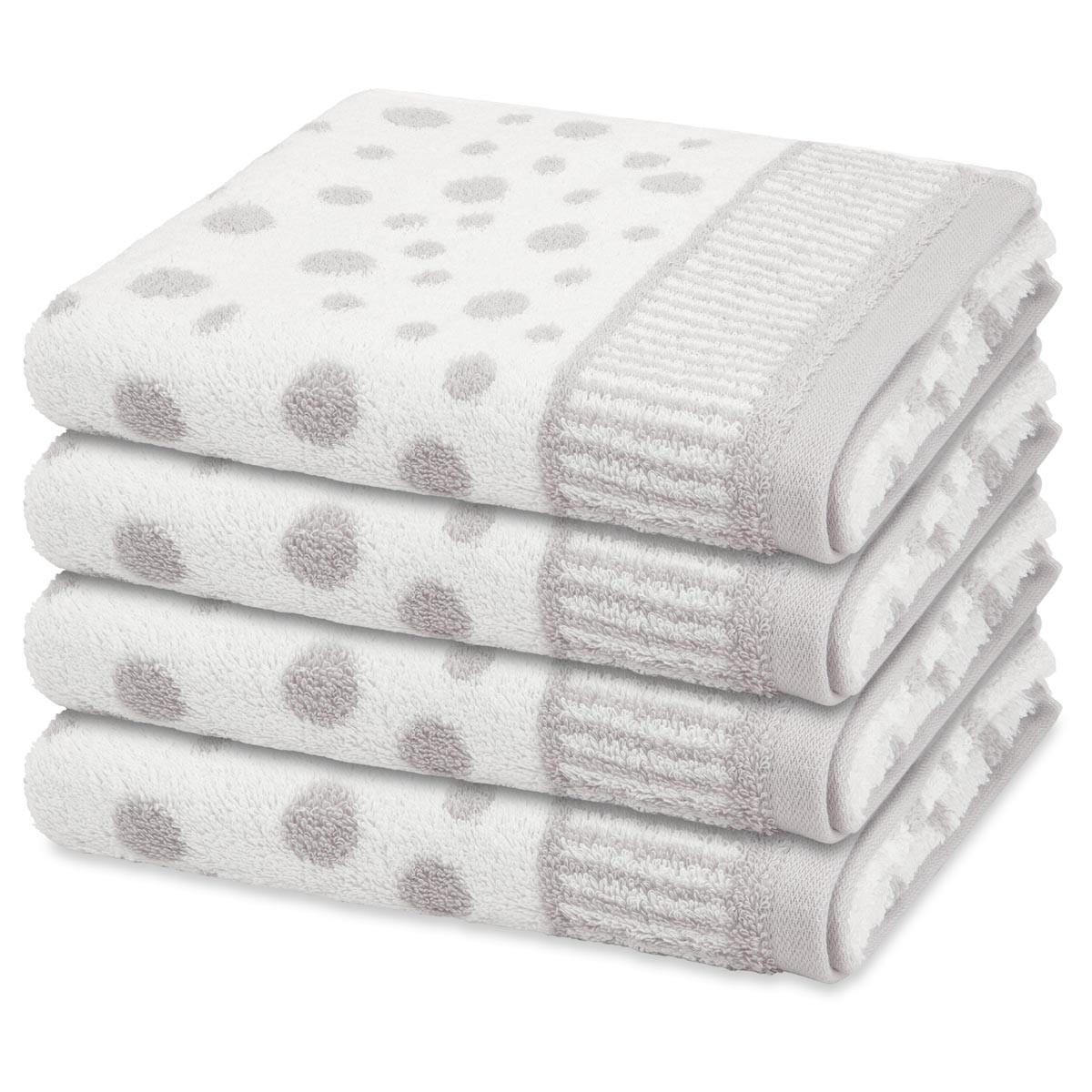 HANDTUCH Punkte allover 4er-Set - Grau, Textil (50/100cm) - Ross