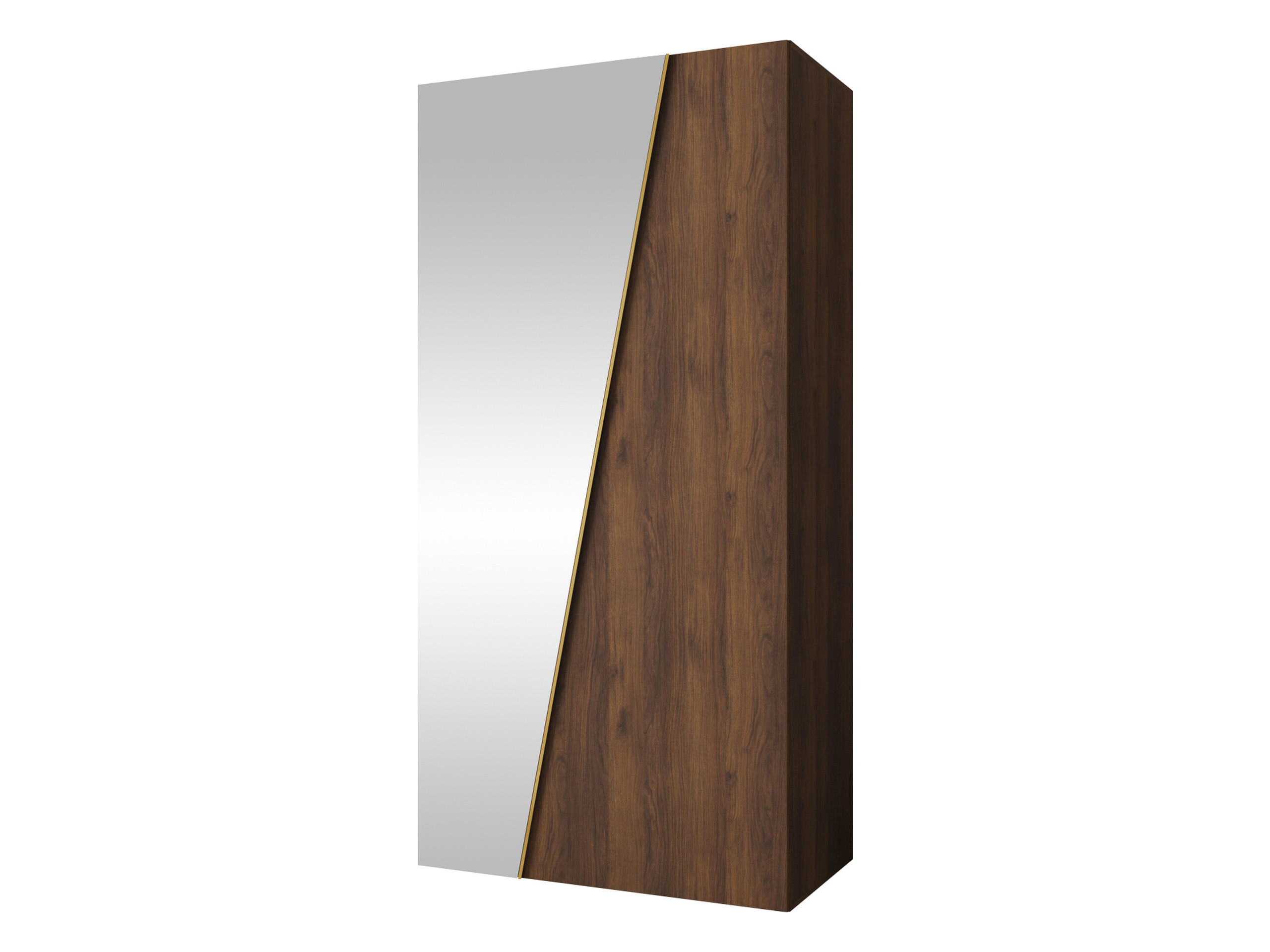 Mirjan24 Drehtürenschrank Nussbaum, Gold 100x202x50 cm