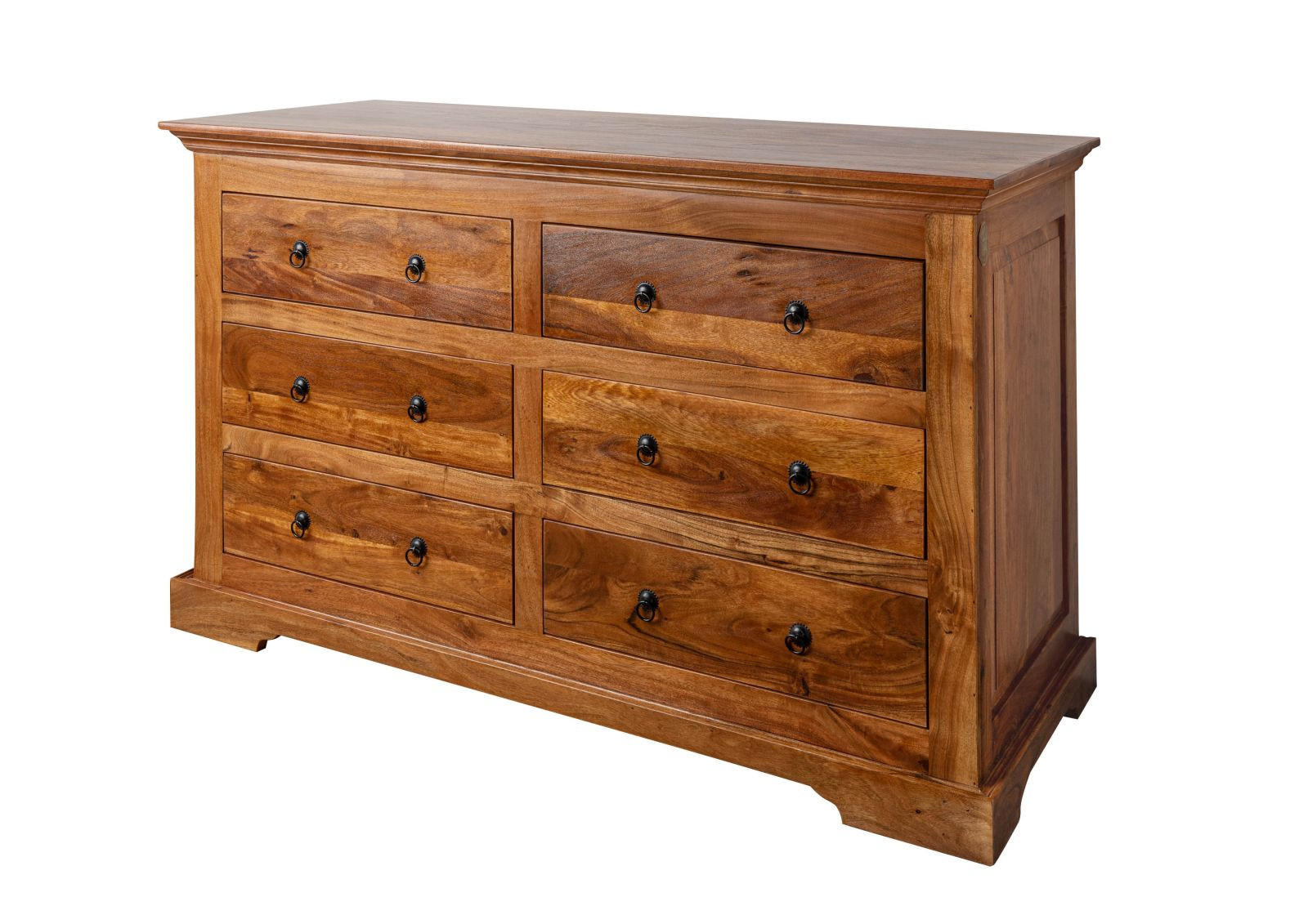 KOMMODE Akazie 145x58x90 honig lackiert OXFORD #0447 - Braun, Holz (145/90/58cm) - Massivmoebel24