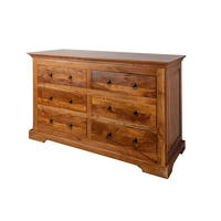 KOMMODE Akazie 145x58x90 honig lackiert OXFORD #0447 - Braun, Holz (145/90/58cm) - Massivmoebel24