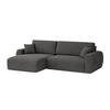 ECKSOFA Mit Schlaffunktion Ariel L, Cordstoff, Stoff Poso, Grau, Links - Grau, Holz (250/142cm) - Kaiser Möbel