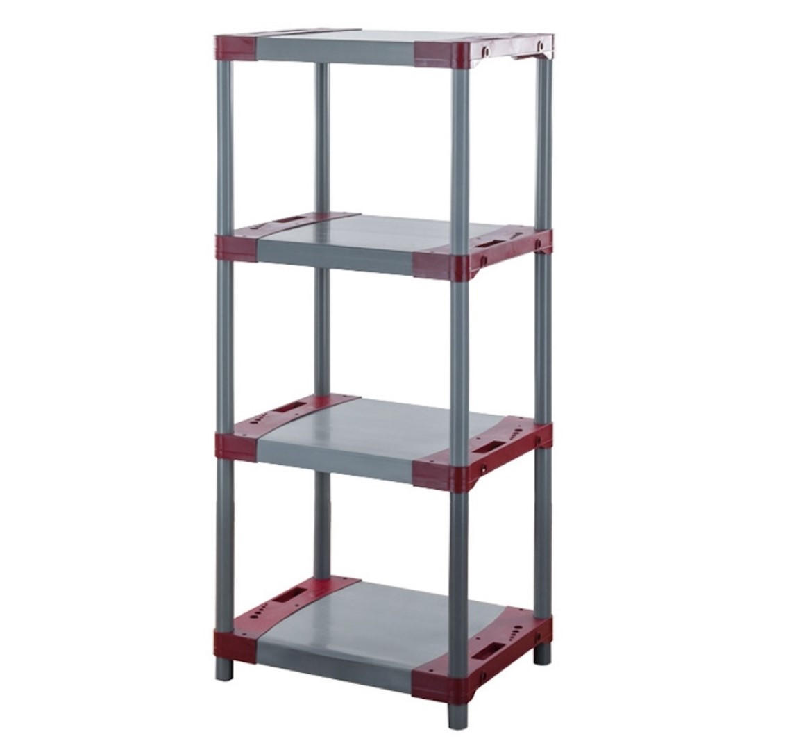 KUNSTSTOFFREGAL GREY BEAR Low 138x70x46cm Fachlast 120kg Grau-Rot - Rot, Kunststoff (70/138/46cm) - PROREGAL