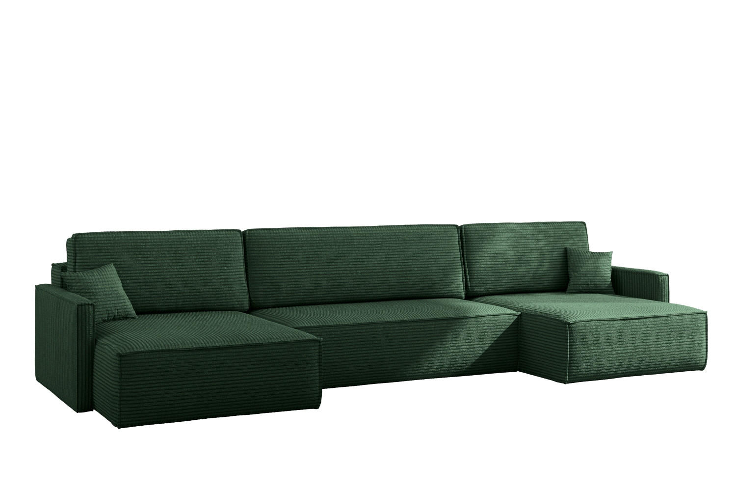 ECKSOFA Carlos Mit Schlaffunktion und Bettkasten Elegante Stoff Poso Grün - Grün, Holz/Textil (348/142cm) - Kaiser Möbel