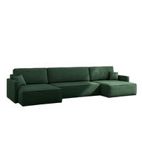 ECKSOFA Carlos Mit Schlaffunktion und Bettkasten Elegante Stoff Poso Grün - Grün, Holz/Textil (348/142cm) - Kaiser Möbel