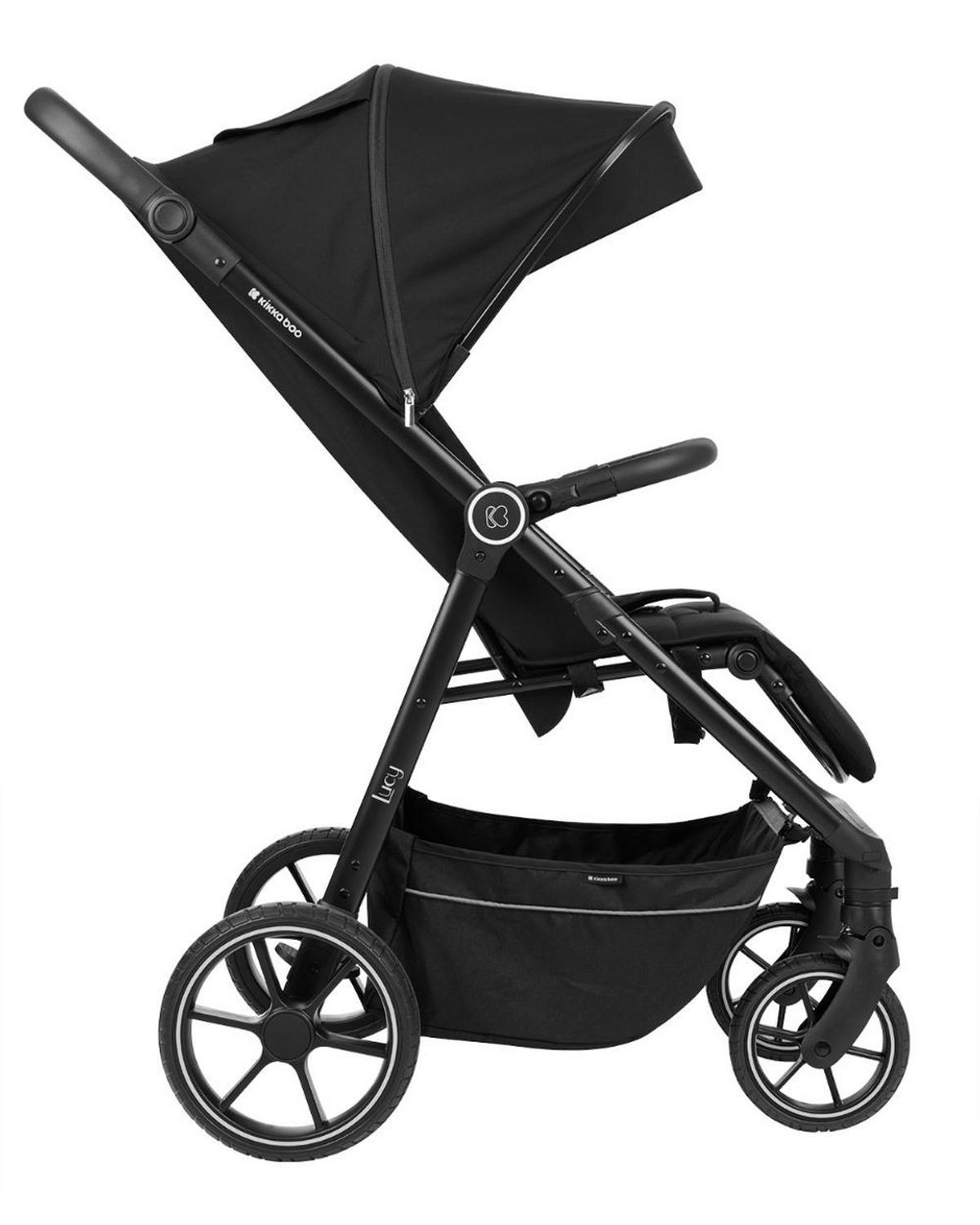 BUGGY Lucy Gurt schwarz Rückenlehne verstellbar Federung Hinterradbremse - Schwarz, Metall (74/54/104cm) - Kikka boo