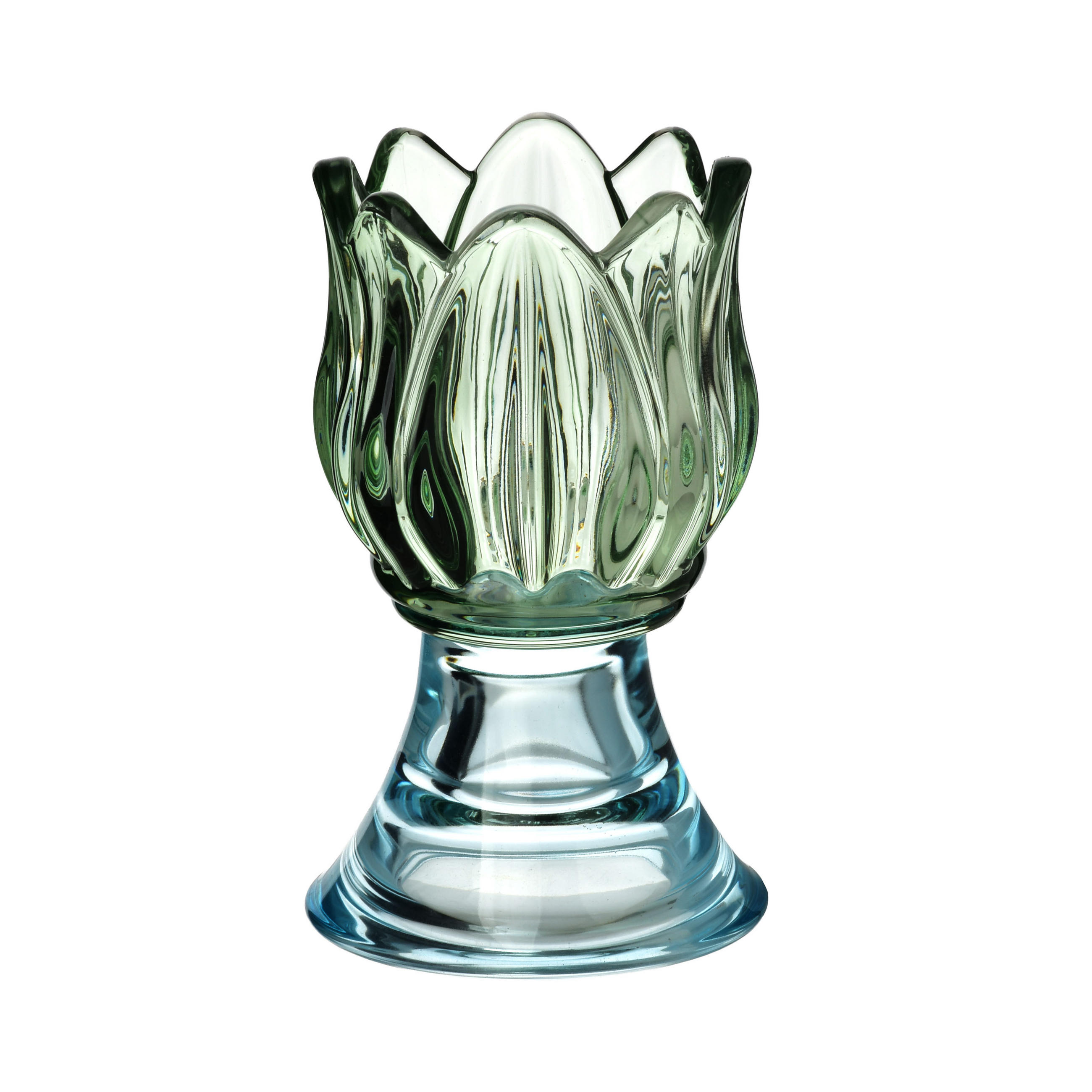 KERZENHALTER Julietta grün 7.5/7.5/12.5 cm Glas - Grün, Glas (7.5/12.5/7.5cm) - Mondex