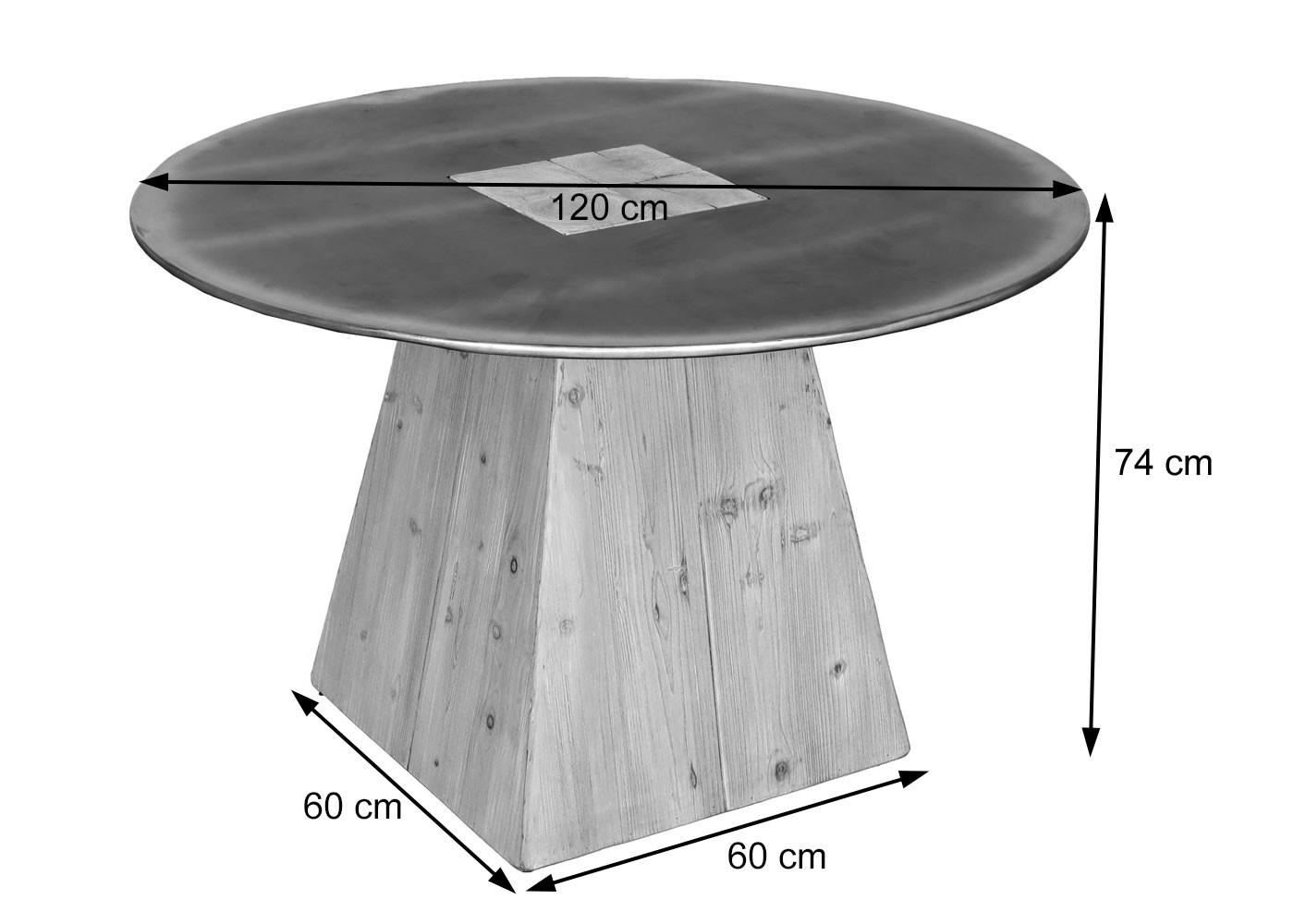 ESSTISCH Braun, Metall - Silberfarben/Braun, Holz (120/120/74cm) - MCW