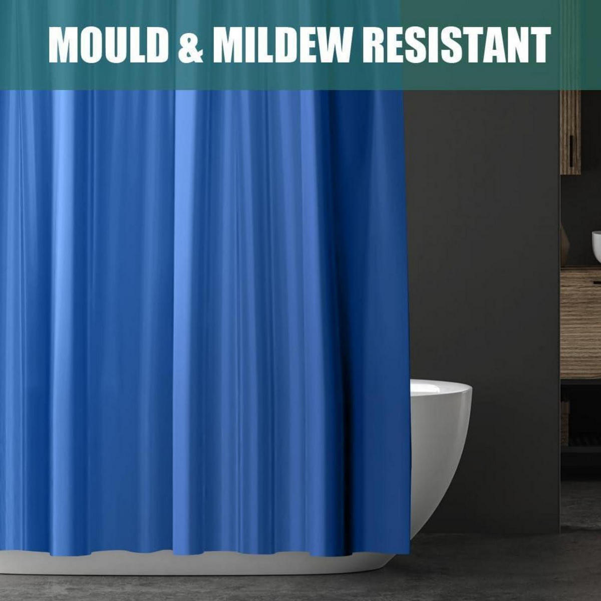 DUSCHVORHANG 180 x 180 cm Navy blau - Blau, Kunststoff (180/1cm)