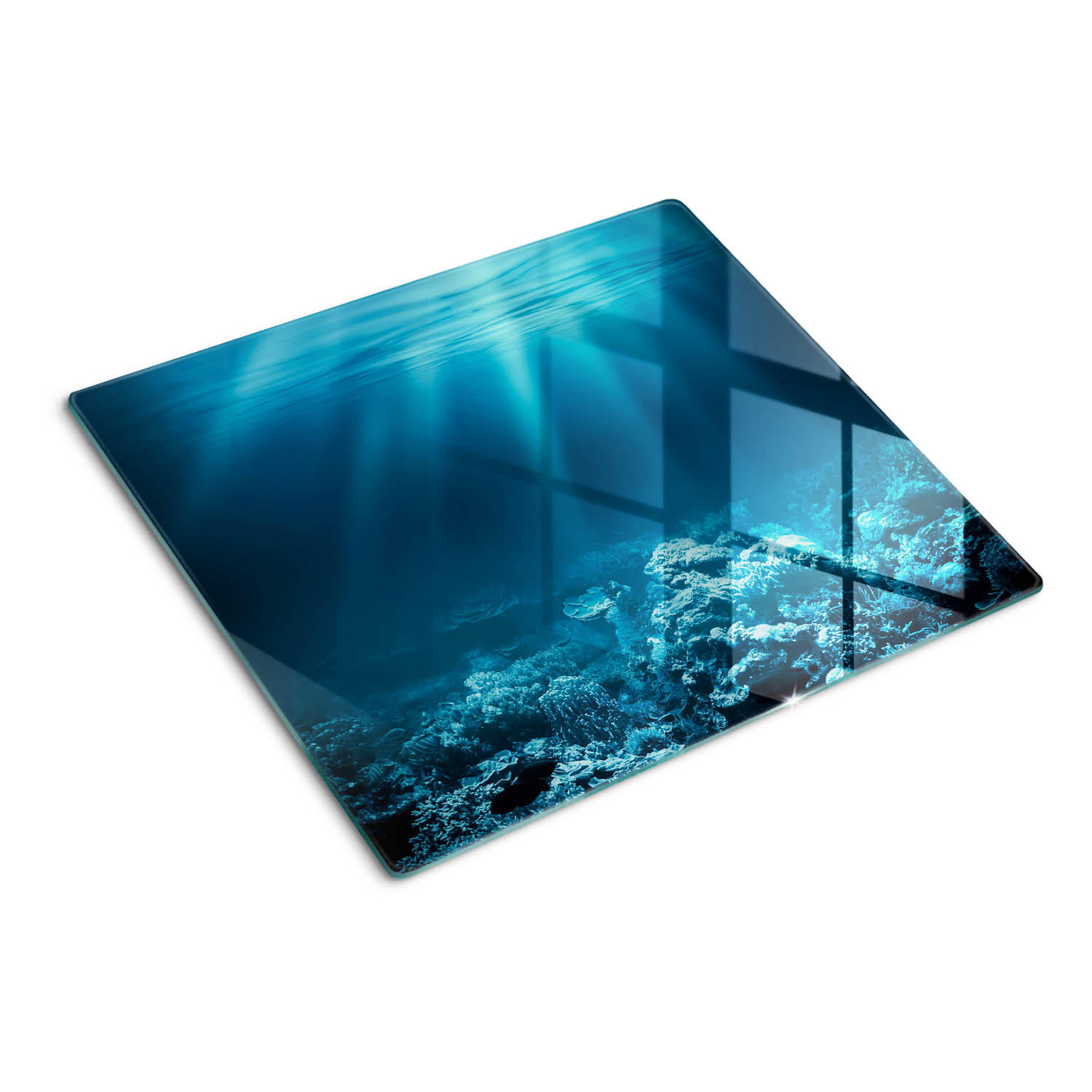 Tulup Glasplatte Blau 60x0.4x52 cm