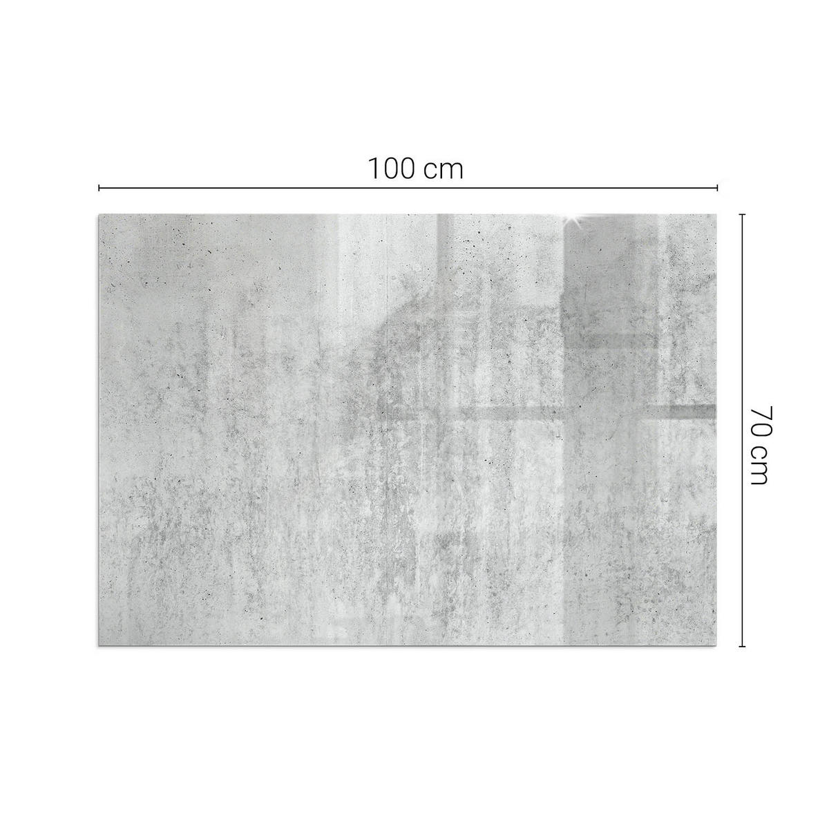 GLASPLATTE für Kamin 100x70 cm - Grau, Glas (100/70/0.4cm) - TULUP