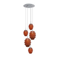 GALERIELEUCHTE Echos 5-flammig Braun Ø 18/25cm - Braun/Weiß, Glas (18/18/20cm) - s.luce