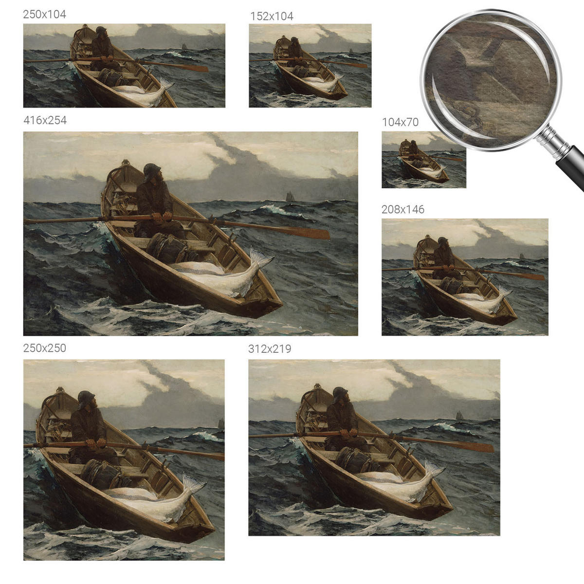 FOTOTAPETE 104x70 cm - Fischer auf See - Grau, Textil (104/70cm) - Wallfluent