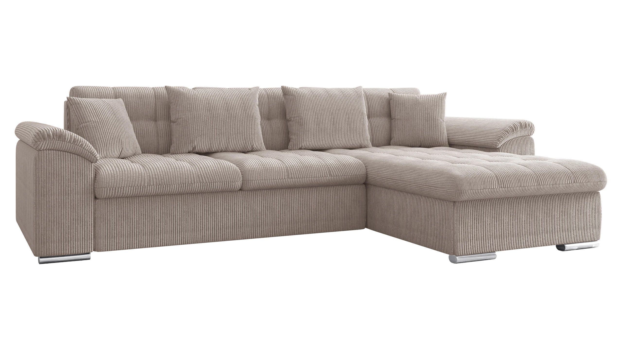 ECKSOFA Diana Cord, Seite: Rechts - Sahara, Holz/Textil (280/160cm) - MIRJAN24