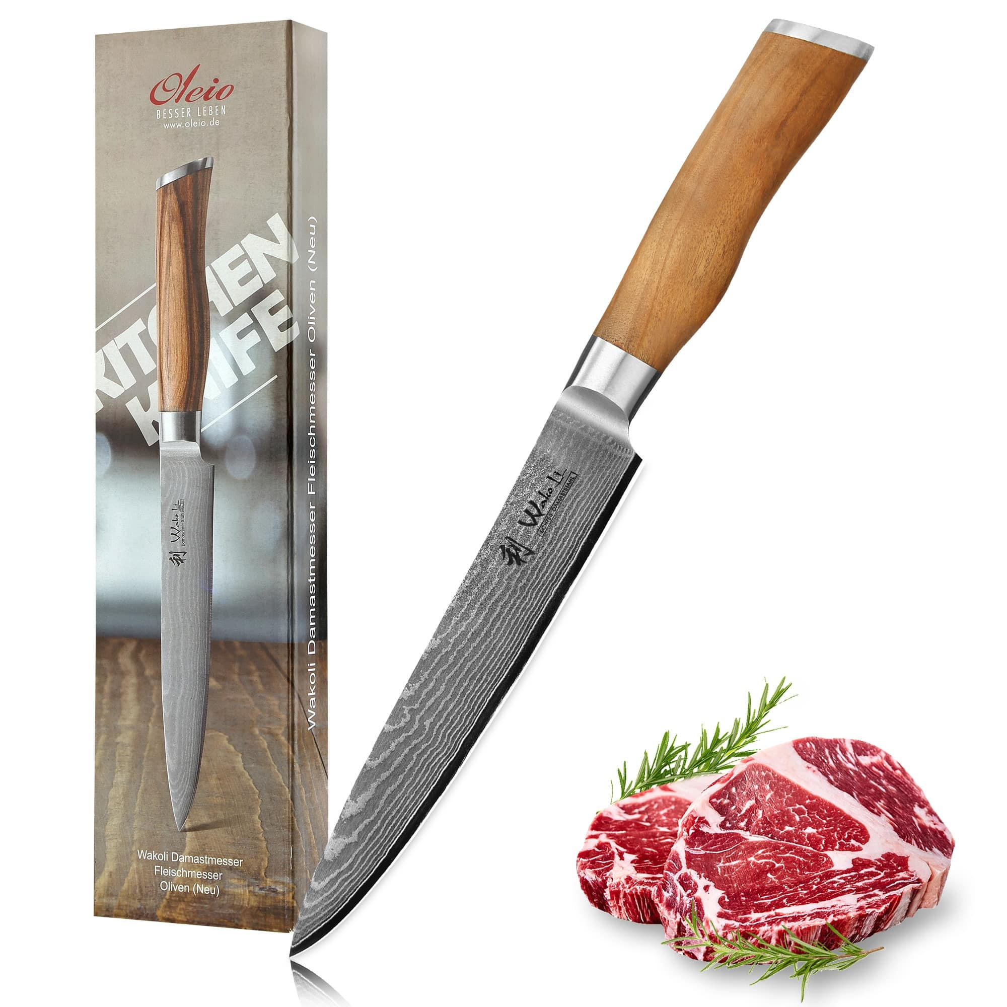 TRANCHIERMESSER 17 cm - Braun, Holz/Metall (30cm) - Wakoli