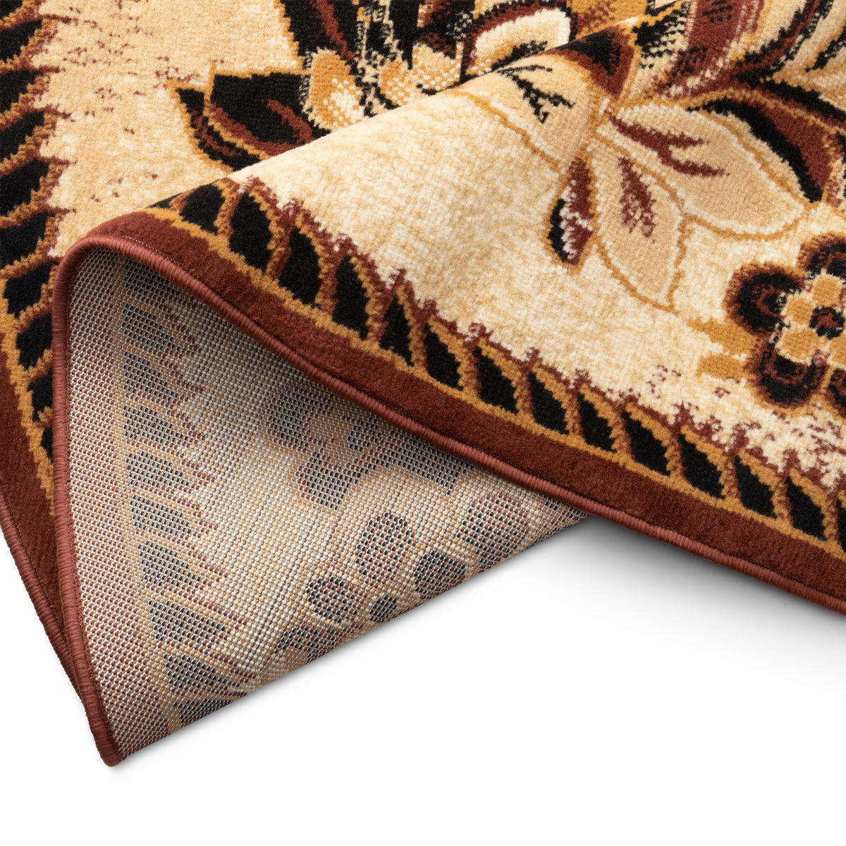 TEPPICH ATLAS oval beige braun floral 60/100 cm - Beige/Braun, Textil (60/100cm) - Tapiso