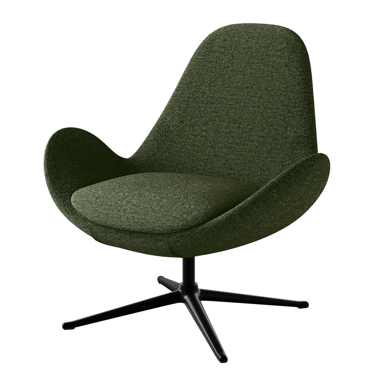 SESSEL - Schwarz/Grün, Textil/Metall (87/90/82cm) - home24