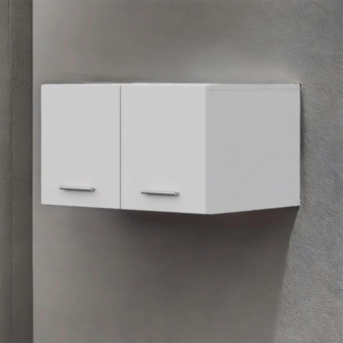 HÄNGESCHRANK FAUSKE SZK1-2D Weiß - Silberfarben/Weiß, Holzwerkstoff/Kunststoff (69/40/49cm) - Komodee