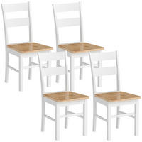 ESSZIMMERSTÜHLE 4er Set Eiche - Eichefarben/Weiß, Holz (40/88.5/50.5cm) - HOMCOM