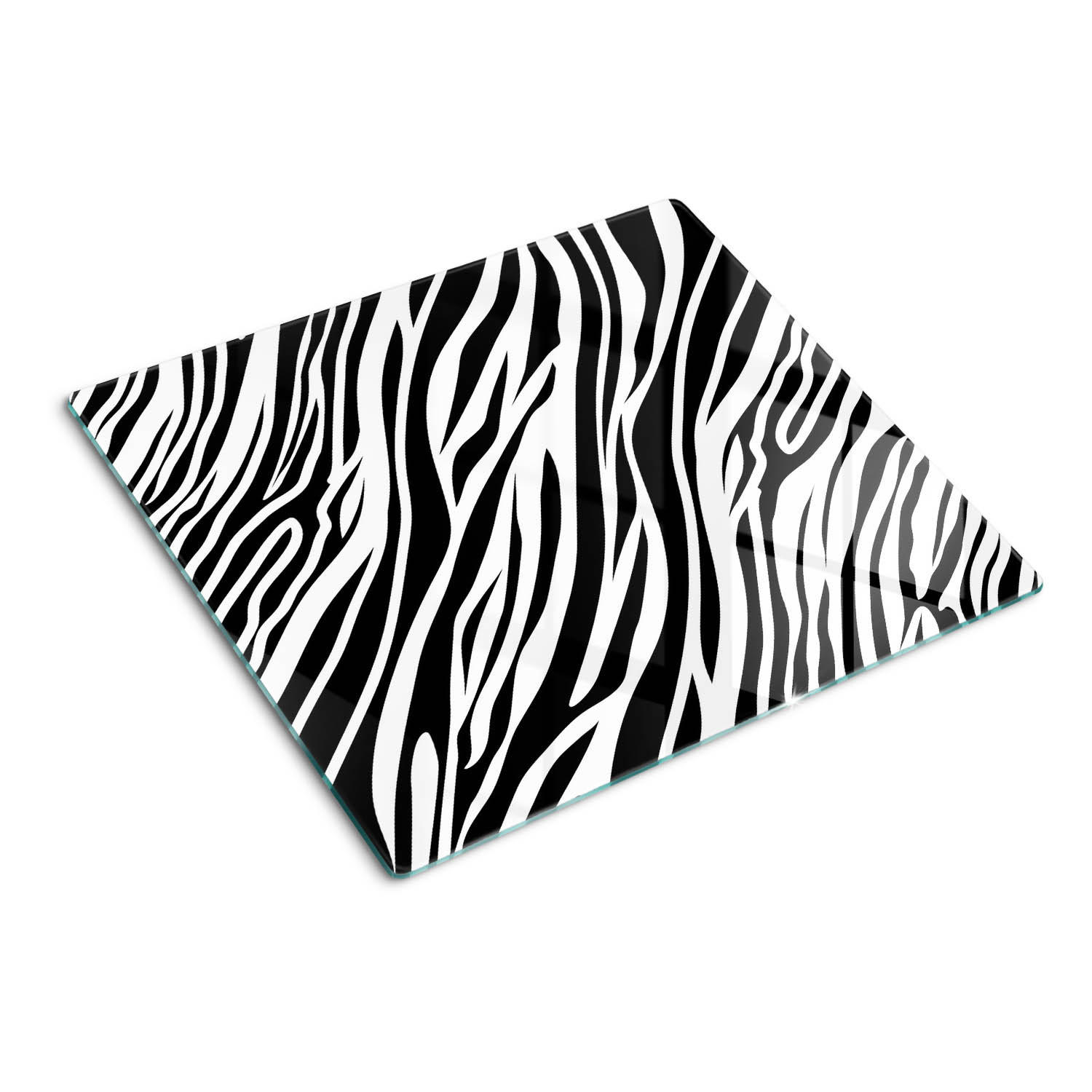 GLASPLATTE 60x52 cm Zebras - Schwarz, Glas (60/0.4/52cm) - TULUP