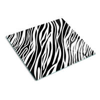GLASPLATTE 60x52 cm Zebras - Schwarz, Glas (60/0.4/52cm) - TULUP