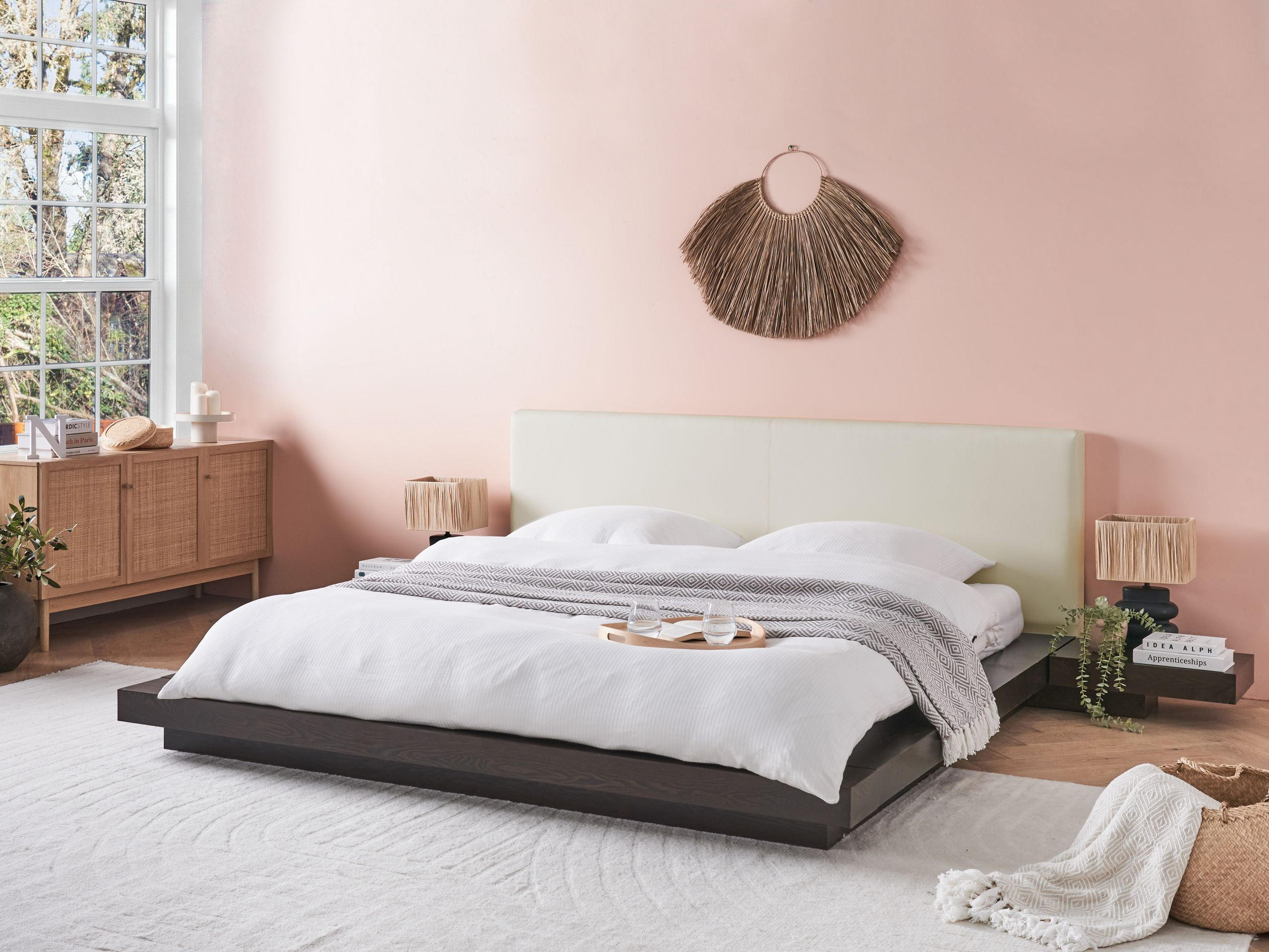 BETT mit Lattenrost 180x200 cm Dunkler Holzfarbton Zen - Dunkelbraun, Holzwerkstoff (180/200cm) - Beliani