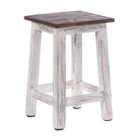 HOCKER MADERO Recyclingholz 05 weiß-natur - Multicolor, Karton (30/48/30cm) - DESIGN DELIGHTS