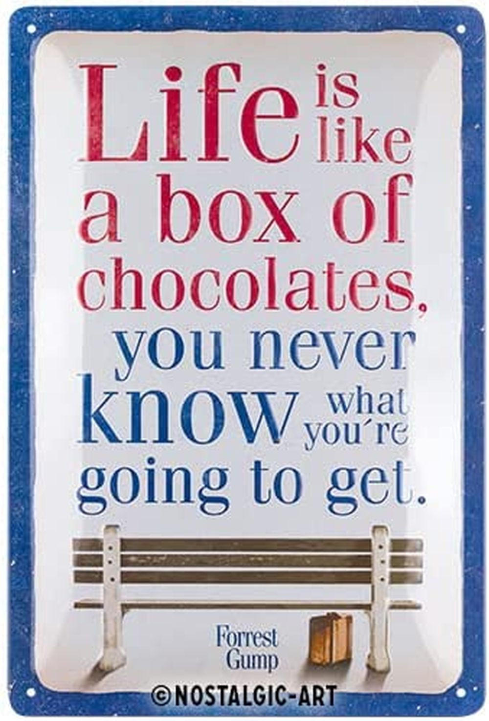 BLECHSCHILD 20/30 cm Forrest Gump Chocolate - Multicolor, Metall (20/30/0.2cm) - Nostalgic-Art