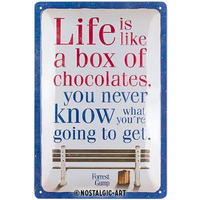 BLECHSCHILD 20/30 cm Forrest Gump Chocolate - Multicolor, Metall (20/30/0.2cm) - Nostalgic-Art