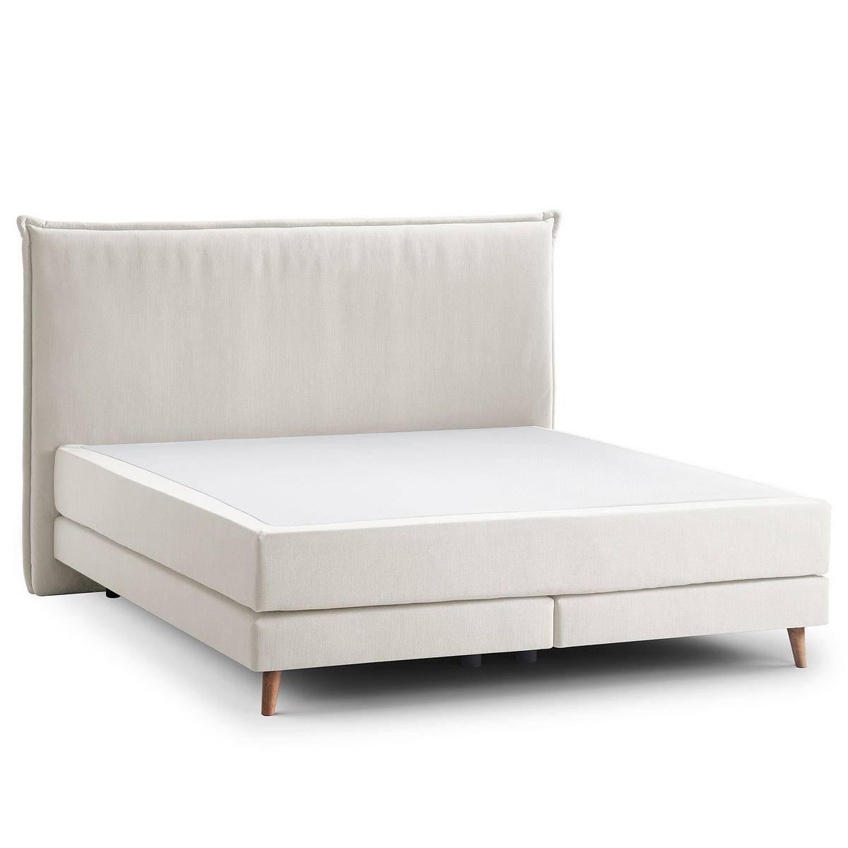 BOXSPRINGBETT - Klassisch - Platinfarben, Holz (180/200cm) - home24