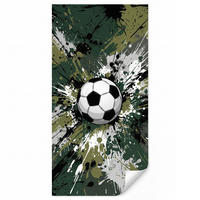 KINDERTAPETE - Fußball - Farbe - Spritzer - Grün - 140x260 cm - Dunkelgrün, Papier (140/260cm) - OnlyWow