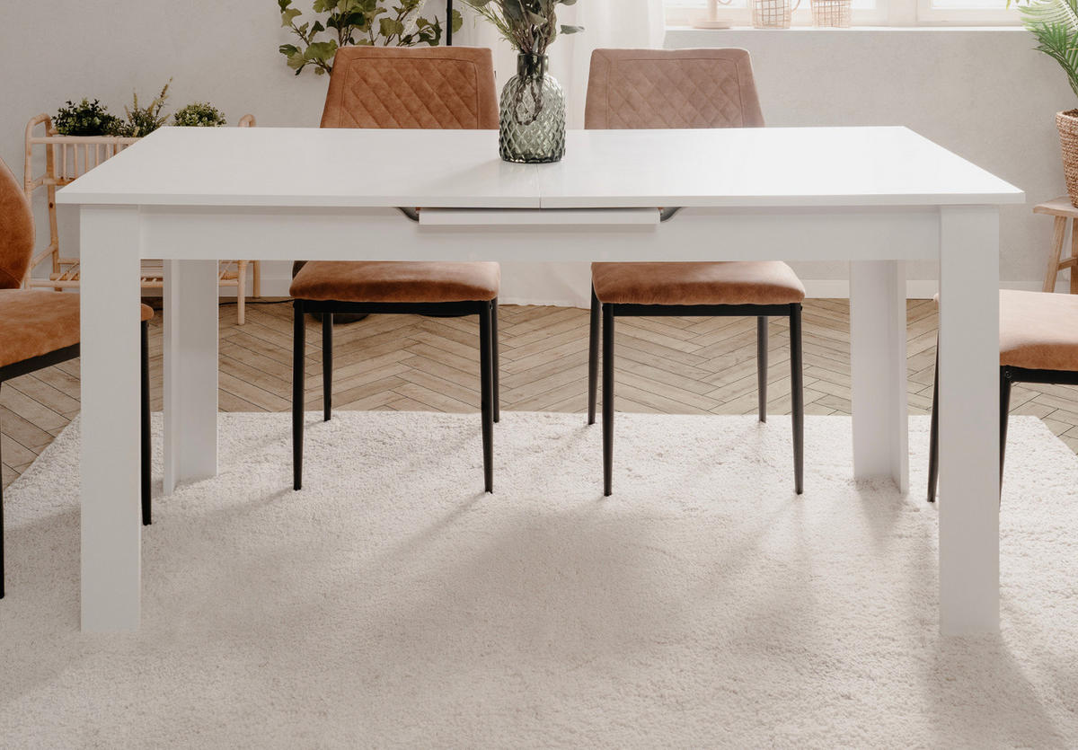 ESSTISCH weiß 160 - 200 cm, Küchentisch ausziehbar - Weiß, Holzwerkstoff (160/80/75cm) - Furn.Design