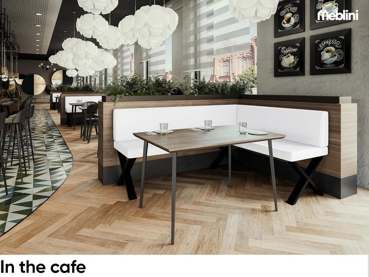 ECKBANK TONI_X - Weiß, Leder (128/168cm) - Meblini