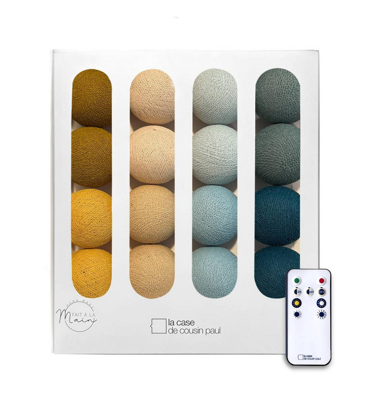 LICHTERKETTE LED Boxen - Le Voyageur - Grün - Naturfarben, Textil (165cm) - La case du cousin paul