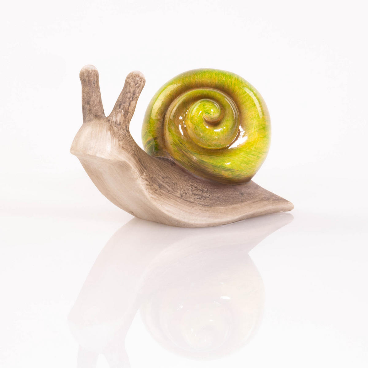 GARTENDEKO Schnecke 22/10 cm - Grün, Keramik (22/10/12.6cm)