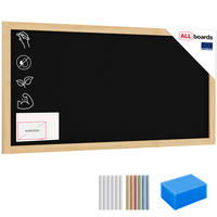 KREIDETAFEL mit naturlackierten Holzrahmen 120x60cm - Schwarz, Holz (120/60/2cm) - ALLboards